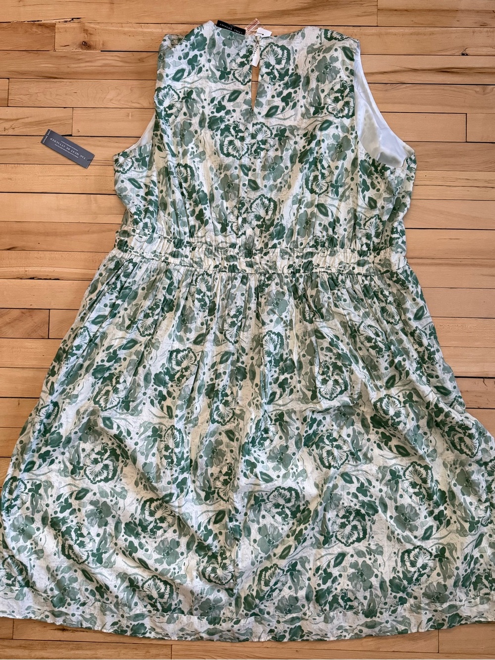 Lane Bryant White and Green Floral Midi Dress